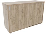 Flex-kast 4B schuifdeur B141 x D50 x H96 cm Grey craft oak Tangara Groothandel voor Kinderopvang inrichting1